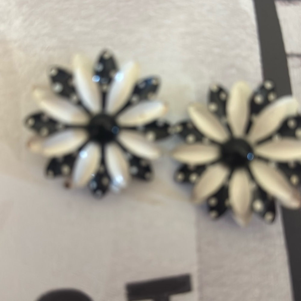 Black, White Earrings